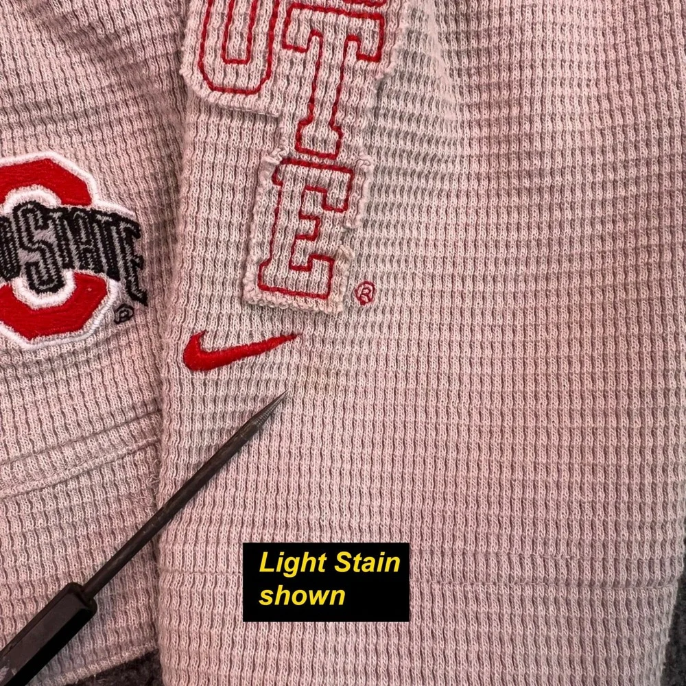 Nike Ohio State Buckeyes Sweatshirt Girls M (8-10)‎ Gray Swoosh Hoodie Pullover